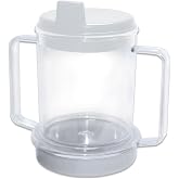 Rehabilitation Advantage Clear Spouted Cup with Two Handles, Weighted