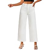 luvamia Wide Leg Jeans for Women High Waisted Relaxed Fit Trendy Stretchy Denim Pants Ankle Trouser Jeans with Pockets