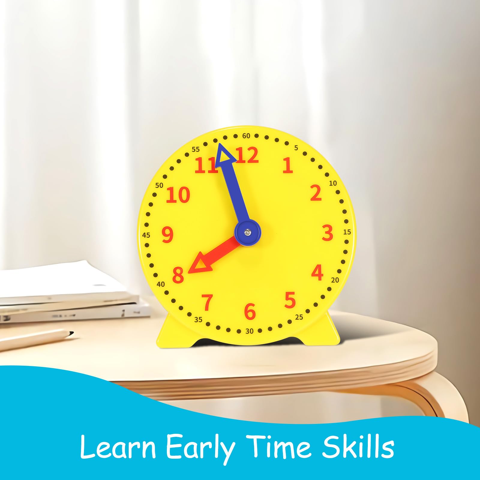 TOMMYHOME Essential Preschool Kindergarten Learning Set, Collection of Clocks, Cubes, Blocks Stacking Toys for Boys&Girls Aged 3 4 5 6 Years.