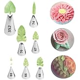 FantasyDay 7-piece Stainless Steel Piping Tips Piping Nozzles Cake Decorating Supplies Cookies Cupcake Icing Decorating Supplies Decorating Kits Frosting Icing Tips Baking Set Tools