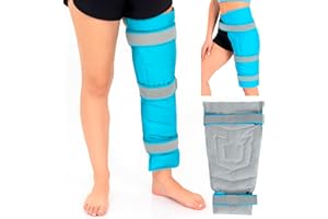 Arctic Flex Full Leg Ice Pack Wrap (Hot & Cold Therapy) - Large, Reusable Gel Ice Pack for Injuries & Swelling - ICY Sleeve f