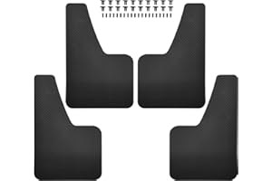 URMECCH Universal Fit Mud Flaps Mudflaps Mudguards Black Splash Guards Fender Flares Dirty Traps (4 Pack) with 20 Pieces Fastener Rivet Clips for Rally Car Sedan Hatchback SUV Van Racing WRC