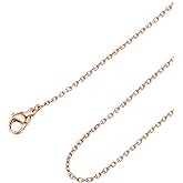 FOCALOOK Chain Necklaces for Women, 1.4MM Thin Cable Chains, 14K Gold/Rose Gold/Stainless Steel Silver/Black Plated, Hypoallergenic Long Chains for Pendant, 16 18 20 22 24 Inch