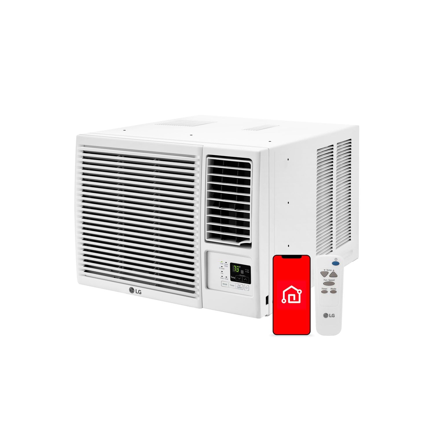 View 1 of (USED, MISSING REMOTE) LG LW8023HRSM 7600 BTU Smart Wi-Fi Enabled Window Air Conditioner with Energy Save Function and ThinQ Technology (White)