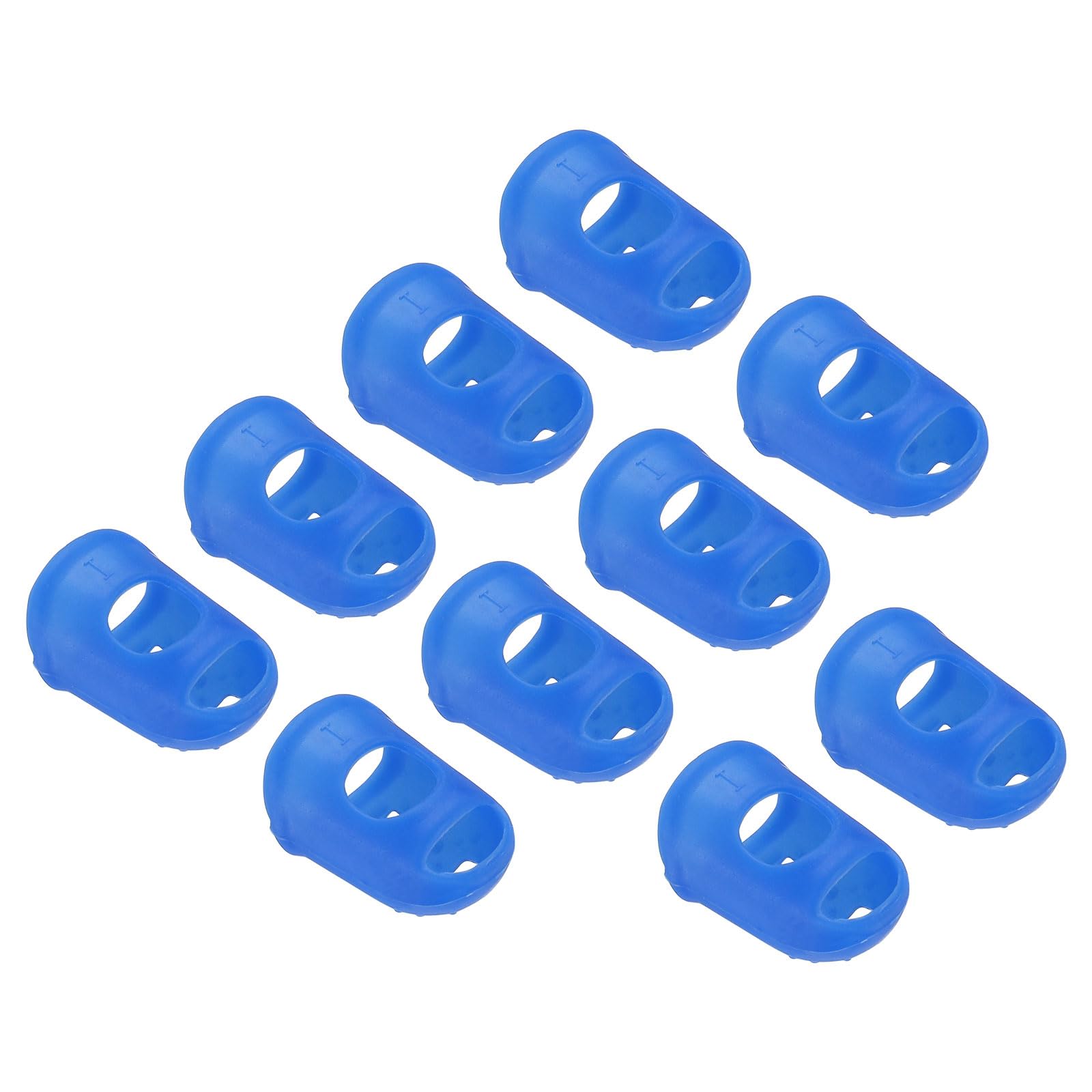 PATIKIL Finger Tips Anti Slip Fingertip Protector, 20 Pack 25mm Silicone Finger Guard for Paper Sorting Sewing Guitar Playing, Dark Blue S Size