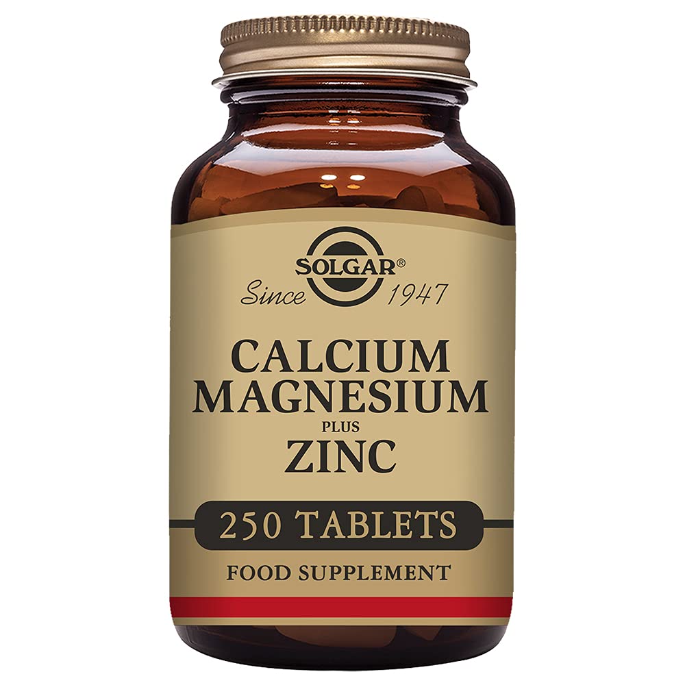 Solgar Calcium Magnesium Plus Zinc Tablets - Pack Of 250 - Healthy Bones, Teeth & Muscles - Supports Health Of Nervous System - Vegan