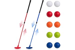 Lenwen 2 Pcs Golf Putter for Men Women Adjustable Length Two Way Putter Right or Left Handed Golfers Mini Golf Club with Practice Balls for Adults