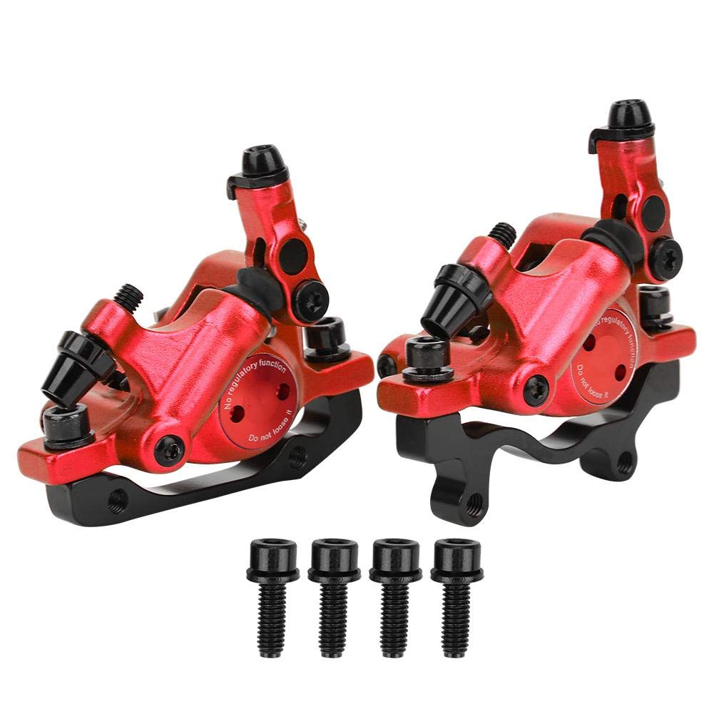 HB-100 Bicycle Disc Brake Kit Aluminum Alloy Hydraulic Disc Brake Set Front Rear Compatible with Road Bike Mountain Bike (Red)