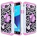 Turphevm Galaxy J7 V Case, Galaxy J7 Sky Pro / J7 Perx /J7 Prime/Halo Case, [Drop Protection] [Shock Absorption] Dual Layer Hybrid Defender Anti-Slip Case for Samsung J7 2017 (Pink Violet)