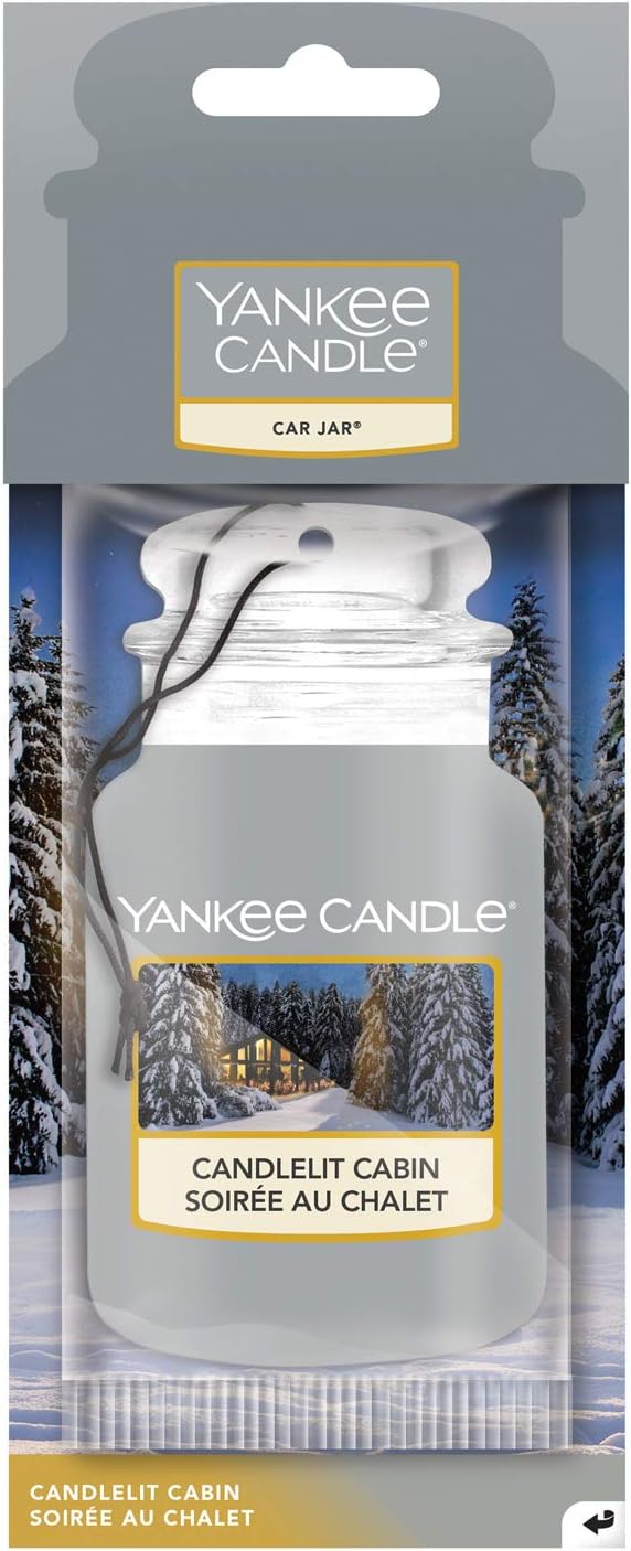 Yankee Candle Car Jar Air Freshener, Candlelit Cabin, Alpine Christmas