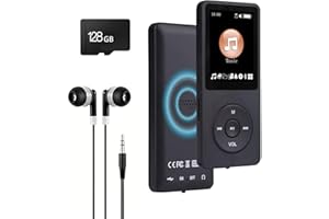 YOUTHCITY MP3 Player with Bluetooth 5.2 HiFi Sound, with Built-in Speaker/FM Radio/Voice Recorder/E-Book, Lossless Sound Multifunctional Mini Design Ideal for Sport Running (Earphones Included)