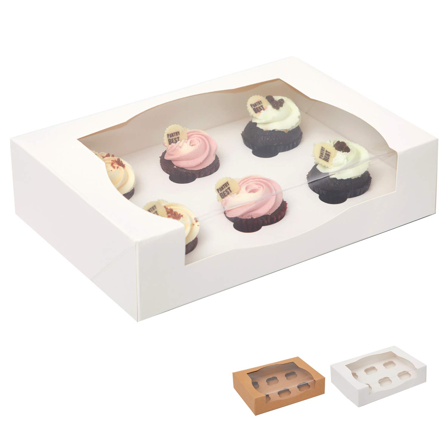Yotruth White Mini Cupcake boxes 6 Slot 10\