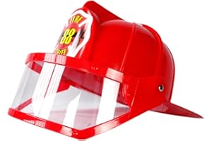 SM SunniMix Children Kids Fireman Hat Firefighting Helmet Trendy Party Favors Dress up Role Play Fire Hat Sturdy Party Cap, R