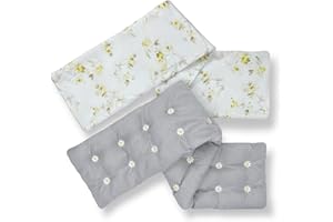 uncn Heating Pad Microwavable for Neck and Shoulders, 68x11cm Daisy Embroidery Sectioned Heat Pad, Removable Washable Cover