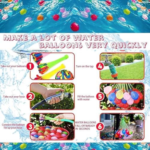 Water Balloons Quick Fill Bulk – 1000 Pack Refill Kit, Fast Fill & Self-Sealing Water Bombs for Kids & Adults,Outdoor Summer Games,Pool, Party & Backyard Fun