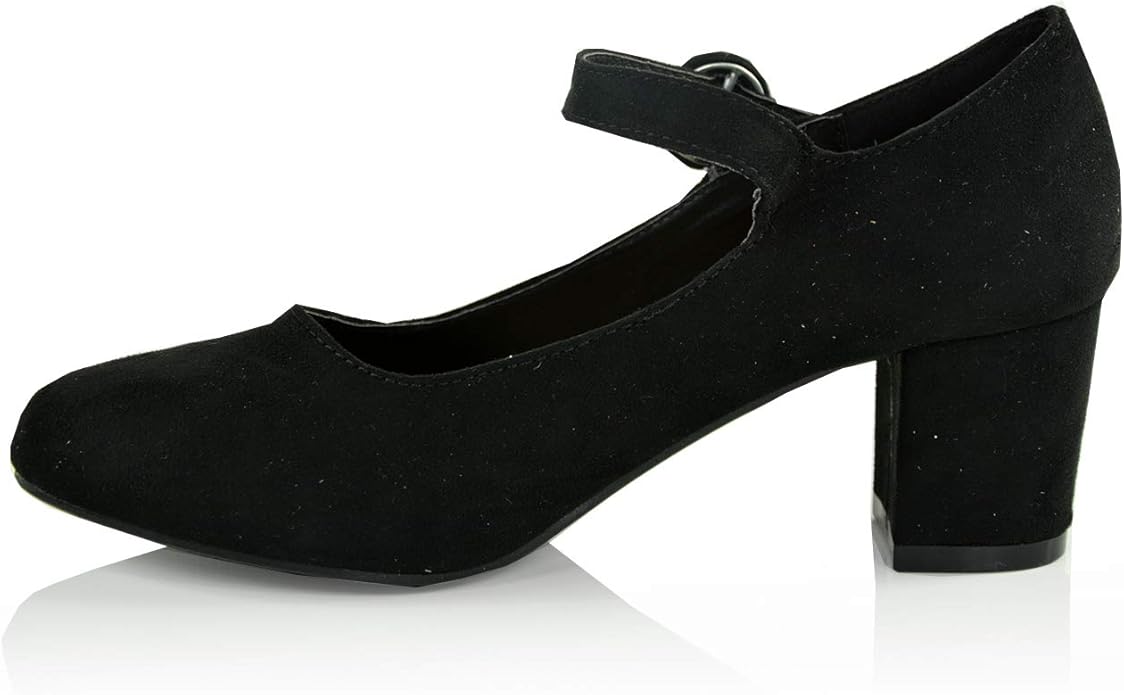 Lizoleor Mary Jane Pumps - Damen Schuhe Mit Blockabsatz 9cm
