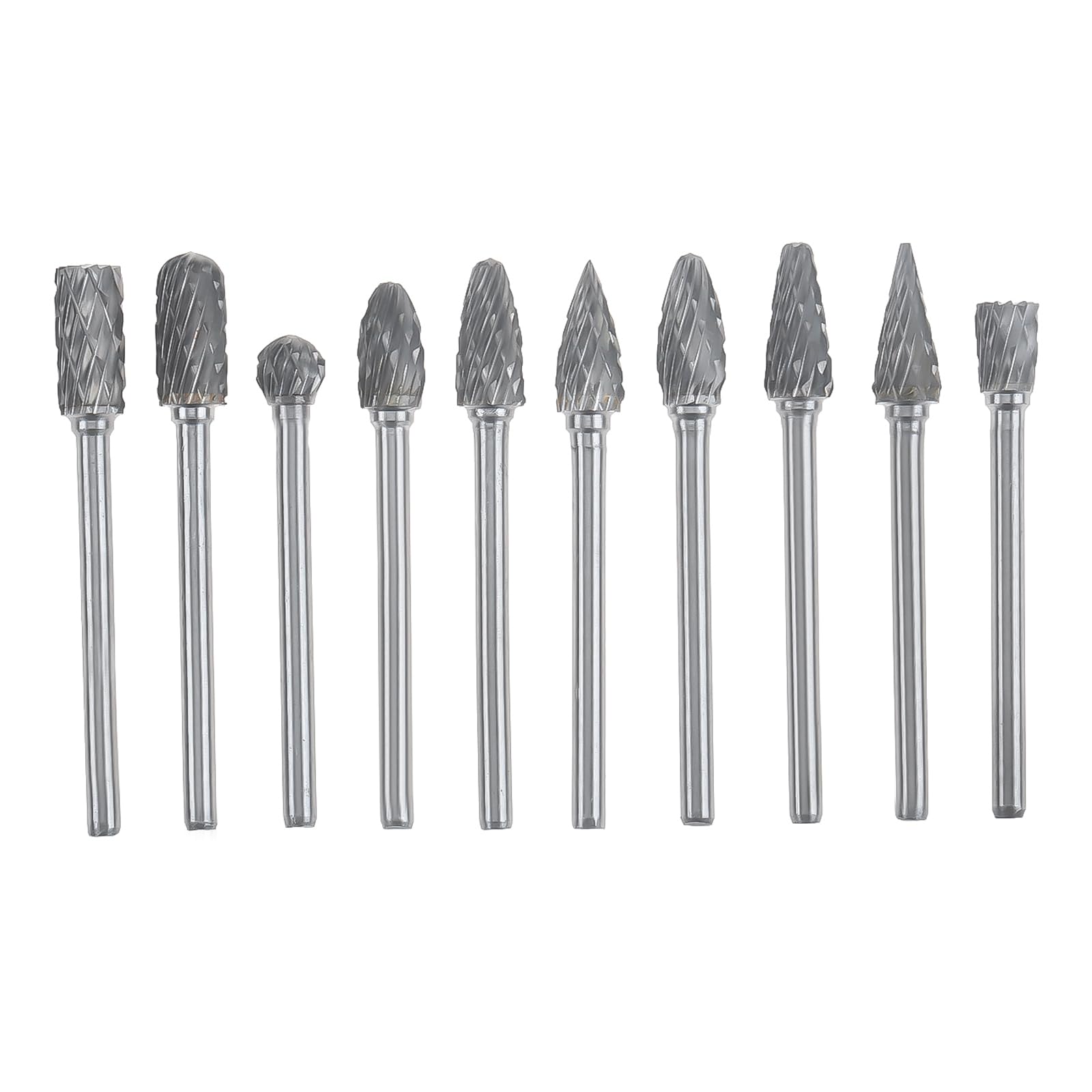 Dophee Double Cut Carbide Burr Set, 1/8” Shank Drill Bits Die Grinder Bits Rotary Tool for DIY Woodworking Carving, Drilling, Model Making, Metal Polishing, chamfering, grooving