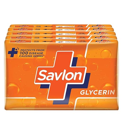 Savlon Glycerin Soap Bar, 125g (Pack of 5)