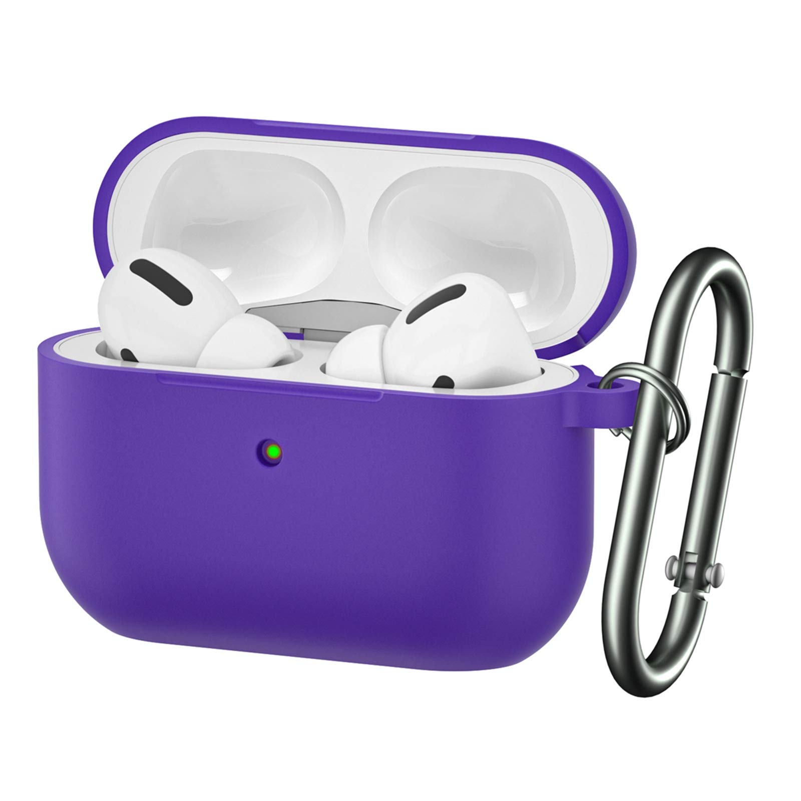 BRG for Airpods Pro Case,Soft Silicone Skin Cover Shock-Absorbing Protective Case with Keychain for Apple Airpods Pro [Front LED Visible]
