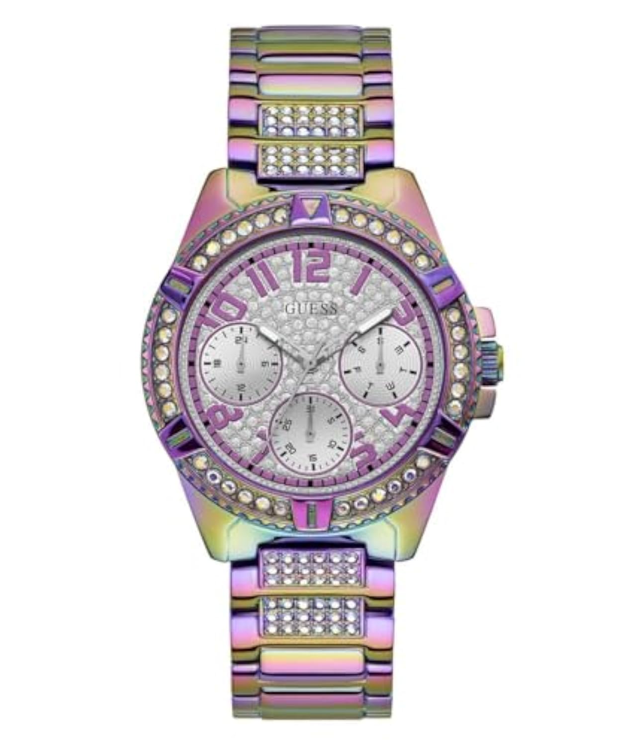 GUESS Iridescent Crystal Multifunction Watch