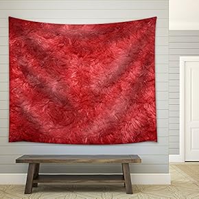 Red Hairy Polyester Texture Background - Fabric Wall Tapestry Home Decor - 51x60 inches