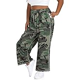 Tanst Sky Women's Plus Size Wide Leg Sweatpants Loose Fit Drawstring Baggy Lounge Sweat Pants with Pockets