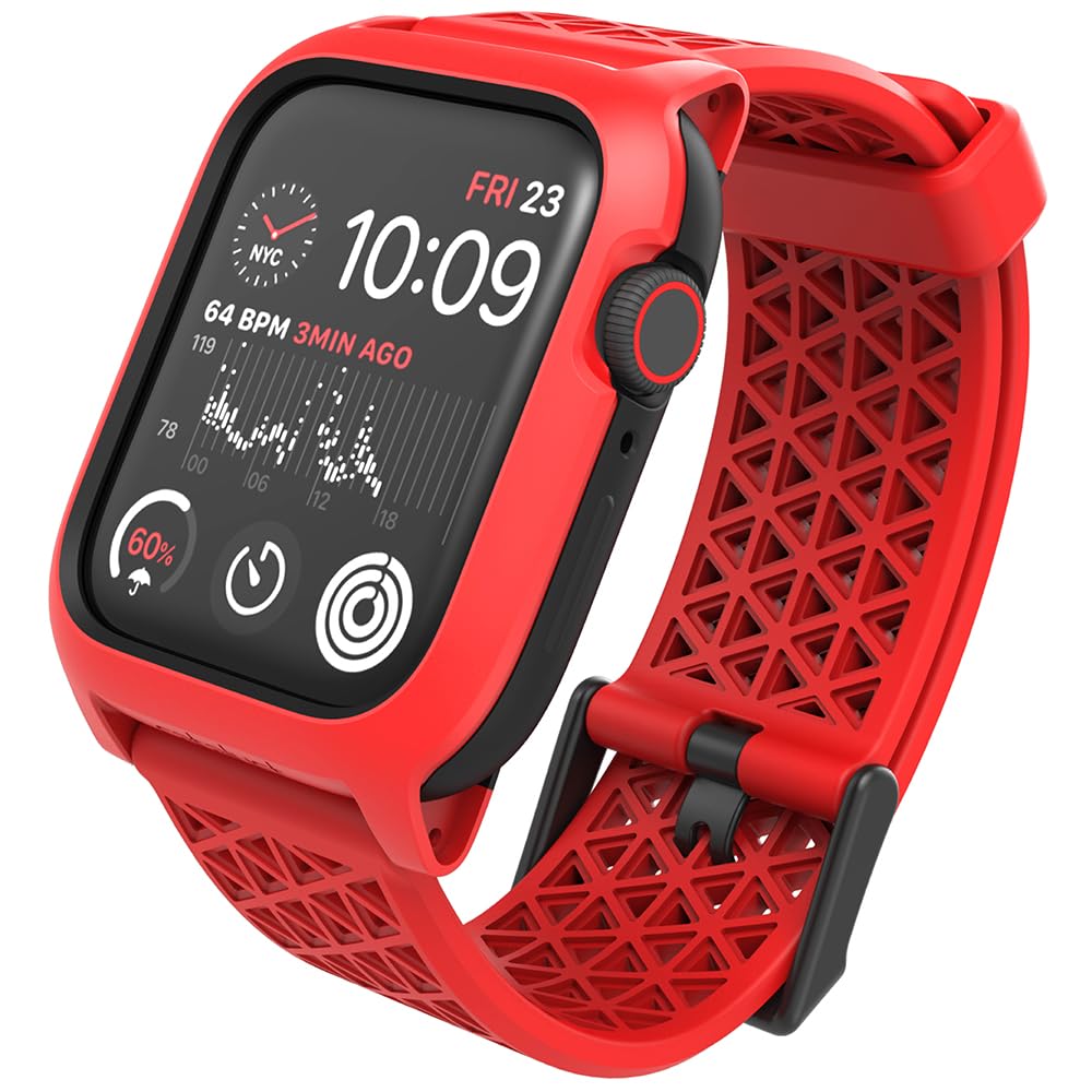 Catalyst Case - Designed for Apple Watch Series SE 2022, Series 6/5 and 4 44mm, Buckle Edition, Drop Proof 9.9ft, Sport Band, Breathable, Rugged - Flame Red โ image 1