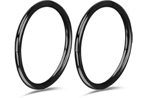 PIERCINGBOY 2Pcs Titanium Nose Rings 20G 18G 16G Nose Hoops Septum Clicker Hinged Segment Ring Cartilage Helix Tragus Conch Daith Rook Nostril Hoop Piercing Earring, Diameter 5mm to 12mm Silver-Gold-Rose Gold-Black