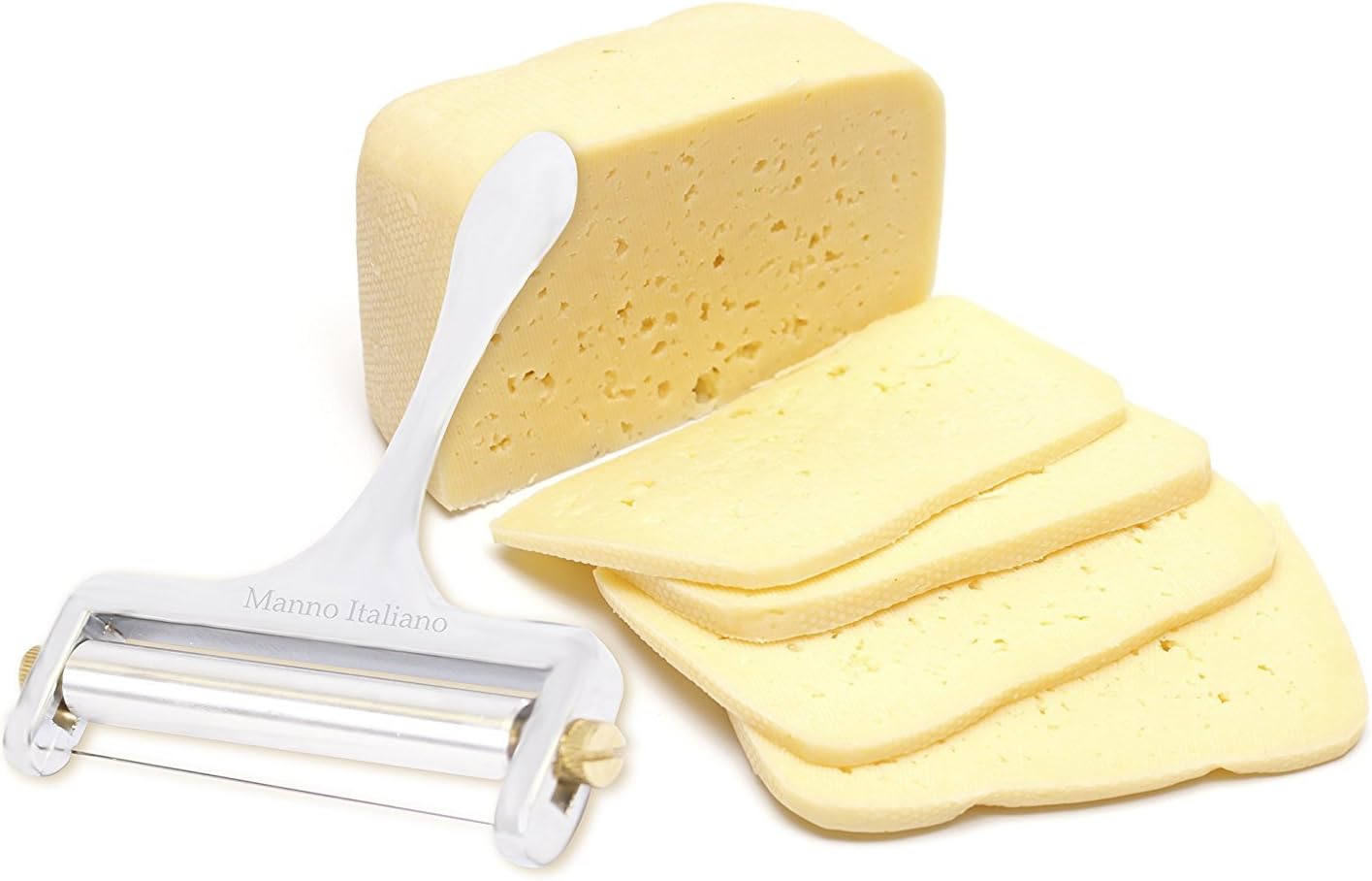 Cheese Slicer - Wire Cheese Cutter - Hard or Soft Cheese - 4 Inch - Non Stick Wire - Stainless Steel Handle