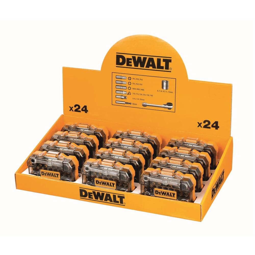 DeWALT DT71516M-QZ Counter Display Screwdriver Set 12 x DT71516M, Black/Yellow