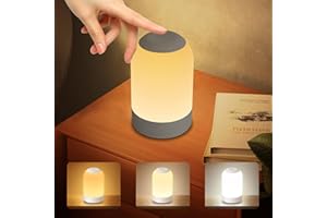 G KENI Bedside Touch Night Light, Baby Nursery Nightlight for Kids Adults, Egg Light with Timer, Dimmable Small Cordless Table Lamp for Nightstand/Bedroom/Children's Room, USB Rechargeable, White/Warm/Amber