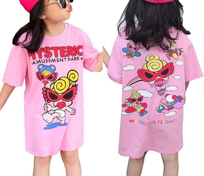 Amazon 水田亜木 子供服 ワンピース 女の子 夏服 半袖 長袖 ガールズ 綿 柔らかい 秋 個性 子供 ロンt 春夏 Tシャツワンピース 幼児 卒業式 発表会 ワンピース チュニック 通販