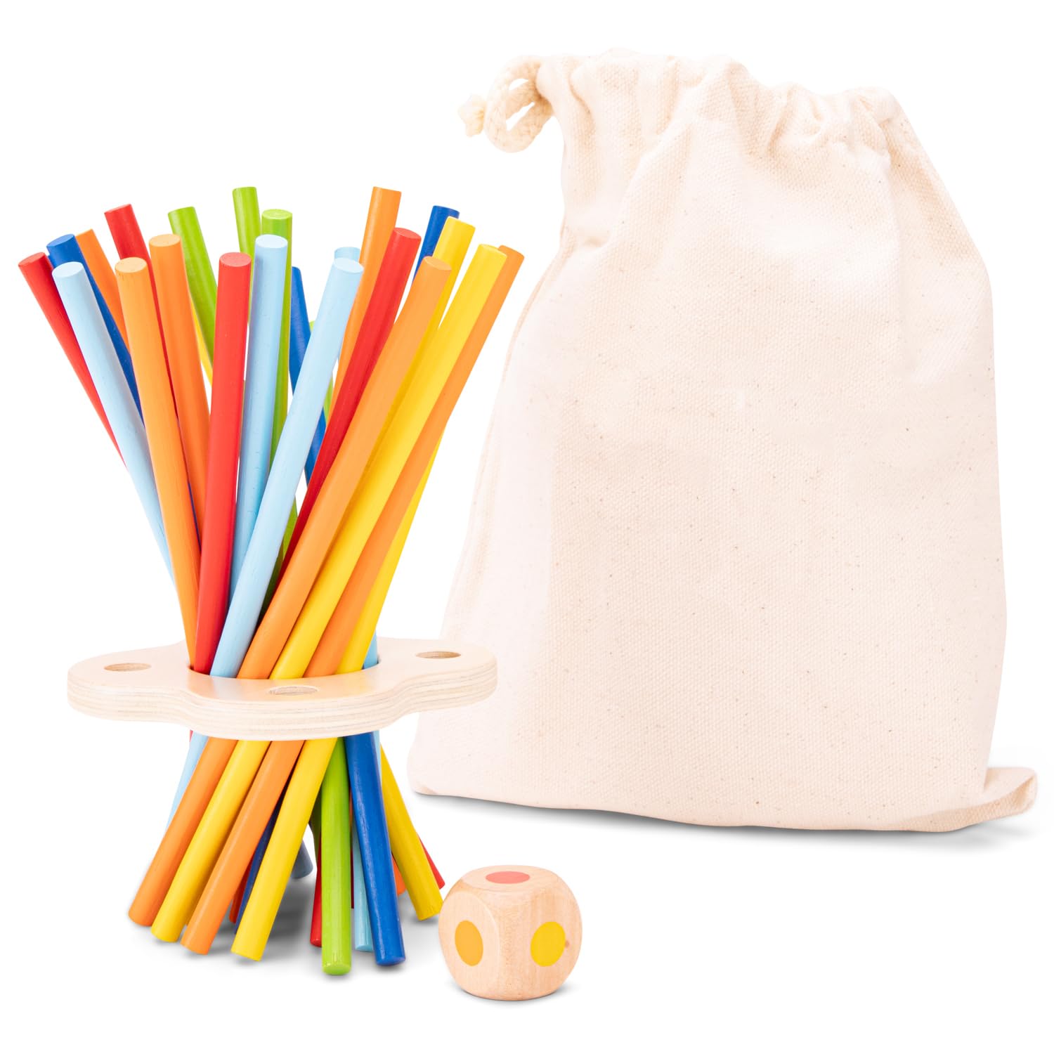 Woet® Wooden Toy Pick-Up Sticks Game for Kids - Classic Family Game - Concentration and Coordination - Educational Toy - Age 3 Years+