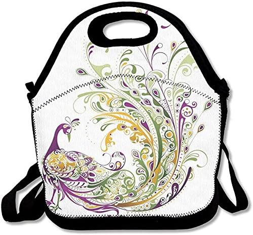 Staroind The Peacock Advances His Tail By Opening His Tail To The Opposite Sex Lunch Bag Tote For School Work Outdoor
