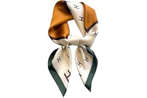 kcctoo 27.5" Mulberry Silk Feeling Head Scarf Women's Fashion Square Neck Satin Scarfs for Bag Hair Scarves Gift