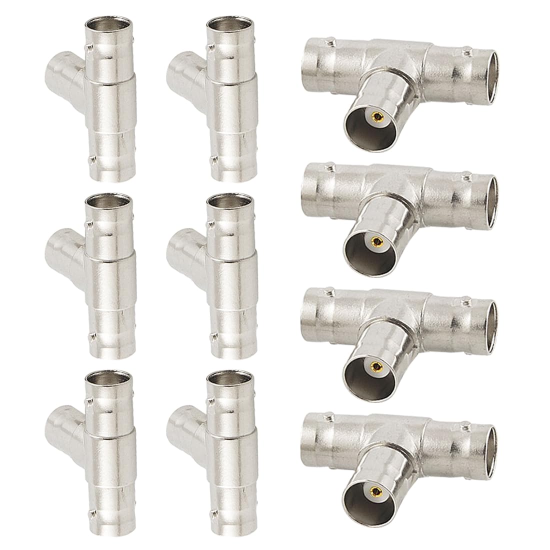 sourcing map BNC 3-Way Female to Female T Adapter RF Coaxial Jack Pack of 10