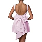 Aosadin Bow Back Mini Prom Dresses for Women 2024 Womens Cocktail Party Dress Bodycon Evening Formal Dresses Pink 6