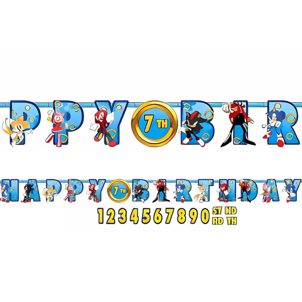 Amscan 672837 Sonic Jumbo Add An Age Banner-320cm x 25cm | Multicolor | 1 Pc