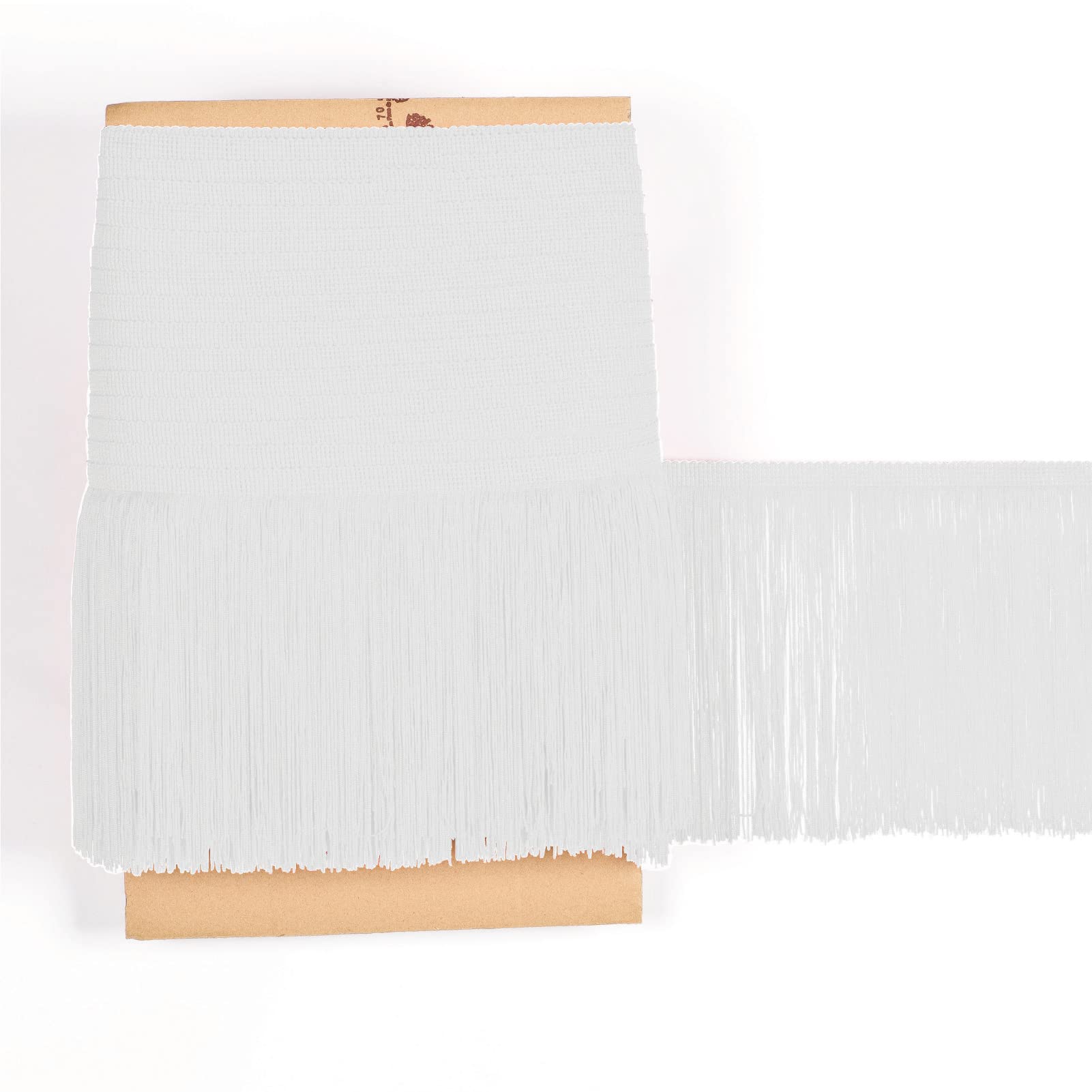 TEXTEX = Cuquillo Fringe for Sewing Flamenco and Sevillana. Composition Rayon 100%. Length of 15 cm. 5m Pieces. (White)