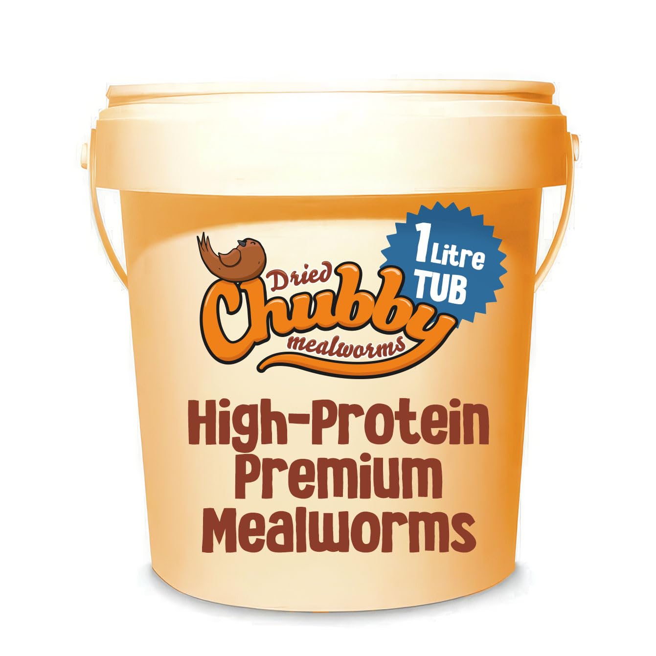 Chubby Mealworms (1 Litre), Dried Mealworms For Wild Birds, Protein Rich Dried Meal Worm High Energy for WildBirds, Reptiles, Gecko — image 1