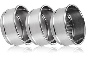 ZOFORTY 3 PCS Lab Sieves 304 Stainless Steel Test Sieves 300 Mesh 0.05mm, 100 Mesh 0.154mm, 10 Mesh 2mm Aperture Lab Standard Test Sieve φ10cm/4”Dia Economy Test Sieve for Industrial Laboratory