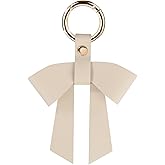Rimvoe Leather Bow Charm for Bag Purse Handbag, Elegant Bow Keychain, Cute Bag Accessory