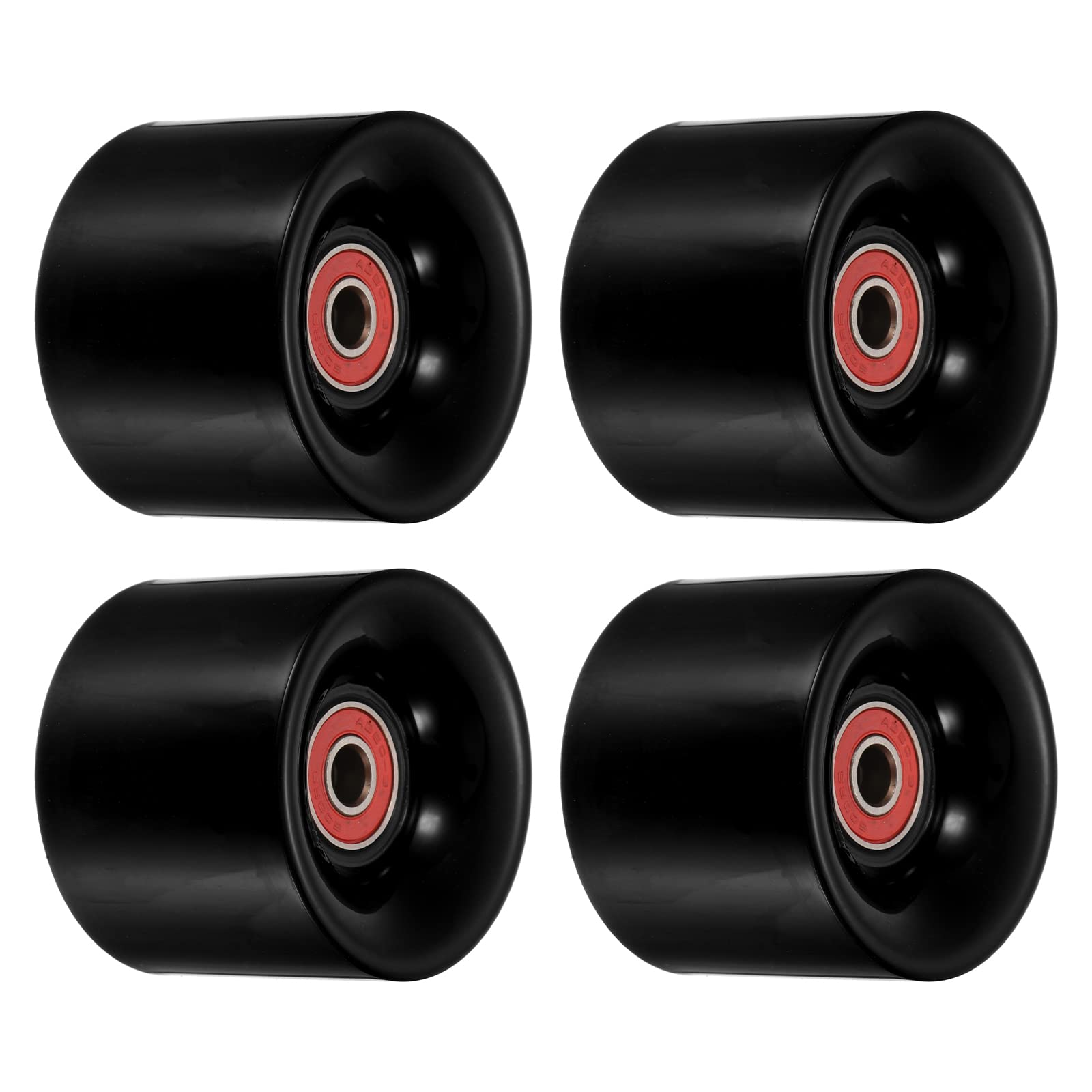 PATIKIL 60mm Longboard Wheels with Bearings ABEC-9, 4 Pack Street Wheels for Skateboards Cruiser Wheel Replacement 80A, Black Red