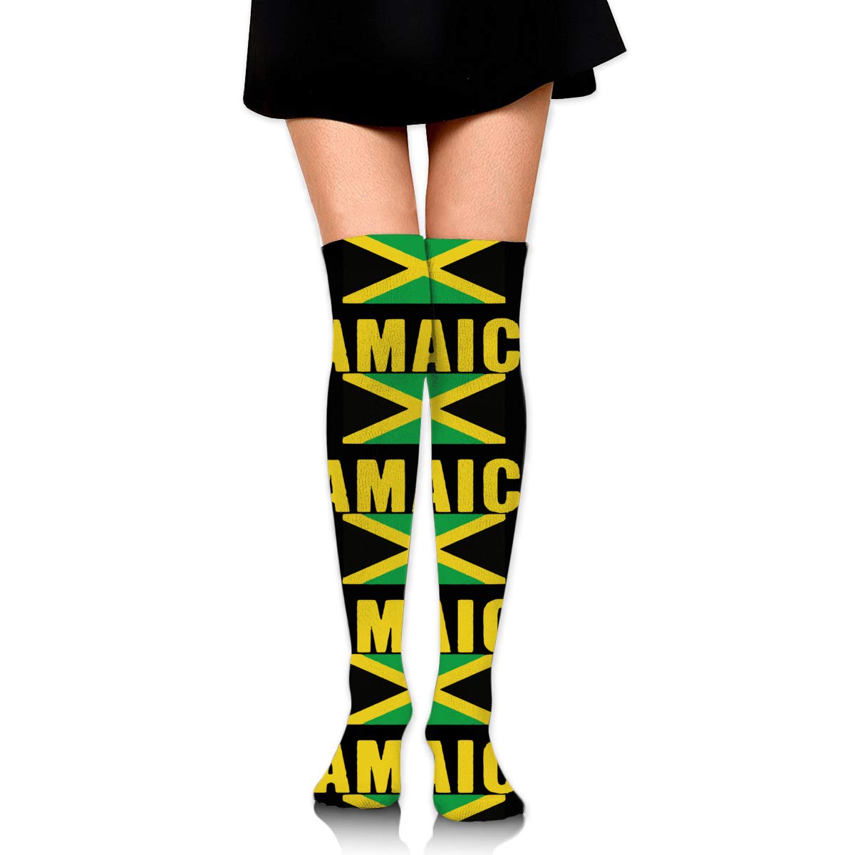 Jamaica Flag Tube Socks Cotton Thigh High Compression Socks