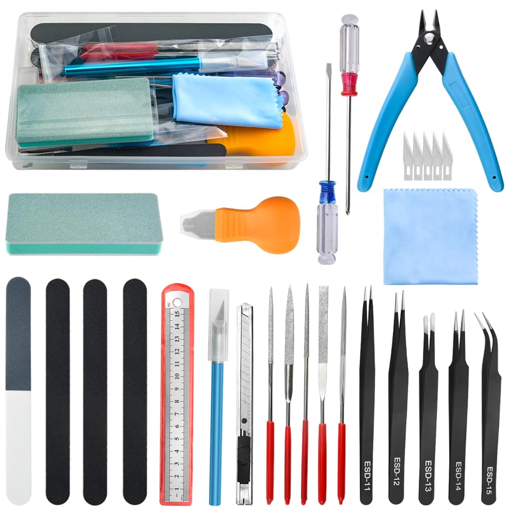 WMYCONGCONG 24 PCS Gundam Model Tools Kit Hobby Building Tools Craft Set for Basic Model Building, Repairing and Fixing