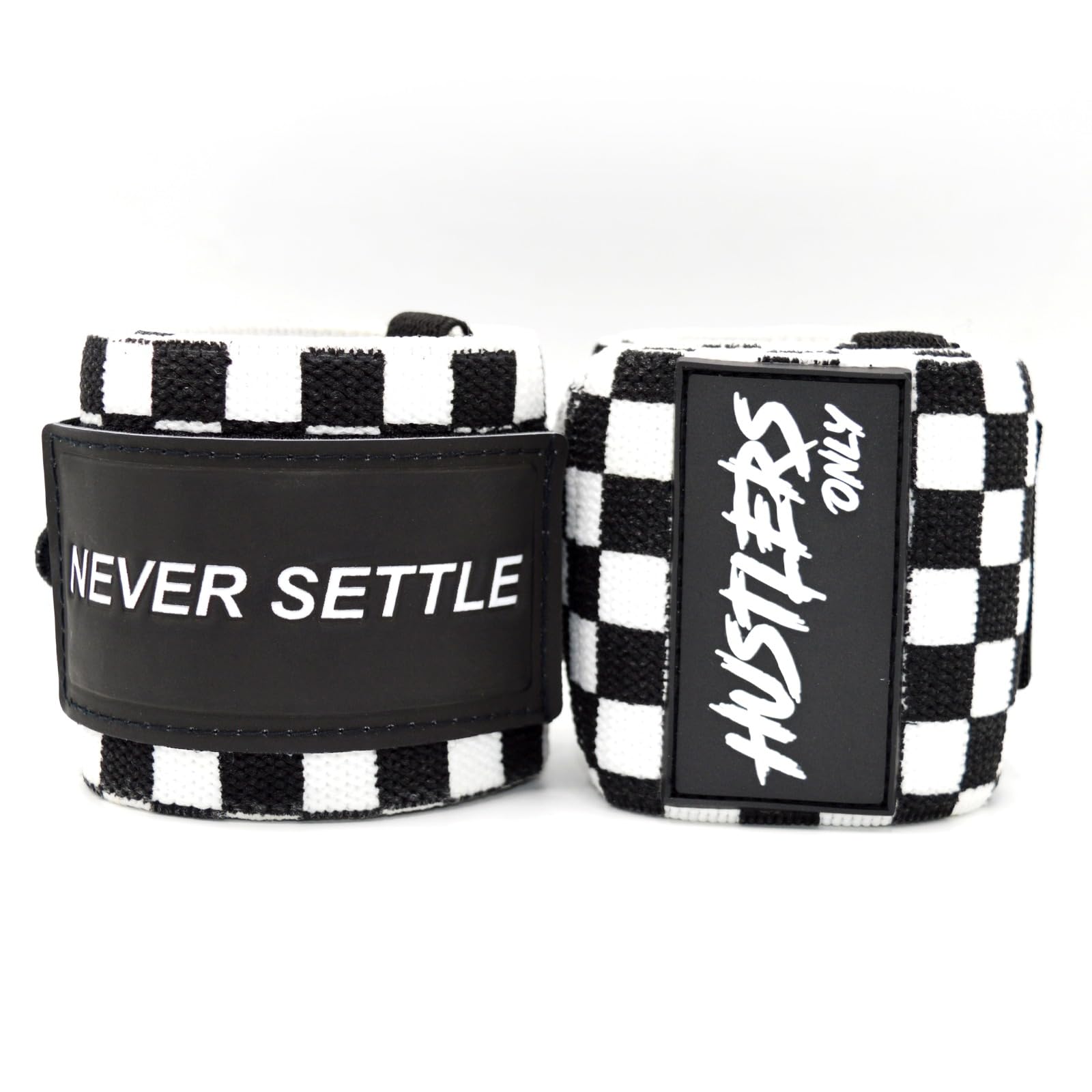 Hustlers Only Weightlifting Wrist Wraps for Wrist Support to Reduce the Wrist Pain 18 Inch Wrist Straps for Powerlifting, Strength Training, and Gym Training Ideal for Men and Women (Checkerberry)