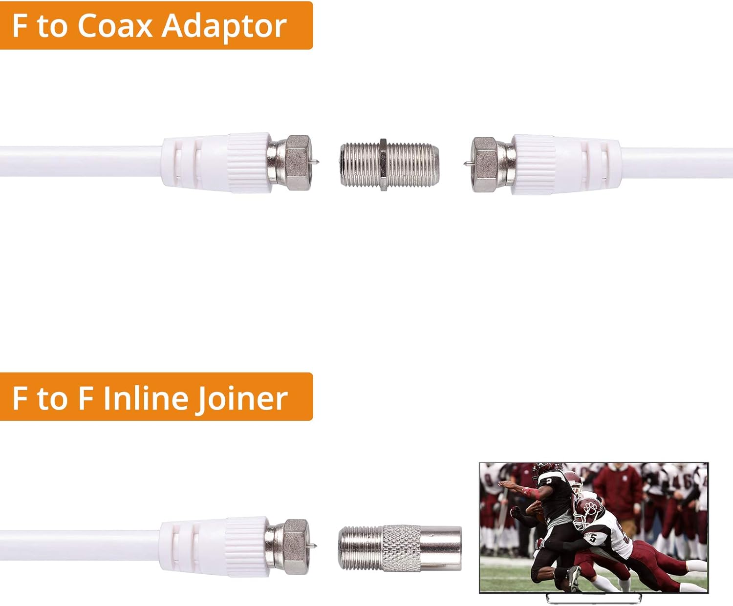 Neoteck 6 Way Sky Cable Splitter Satellite TV Aerial Cable Splitter Kit F Connector Male to