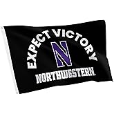 Desert Cactus Northwestern University Flag - 3 x 5 Feet NU Wildcats Banner, Indoor/Outdoor Durable Fabric Display (Style H)