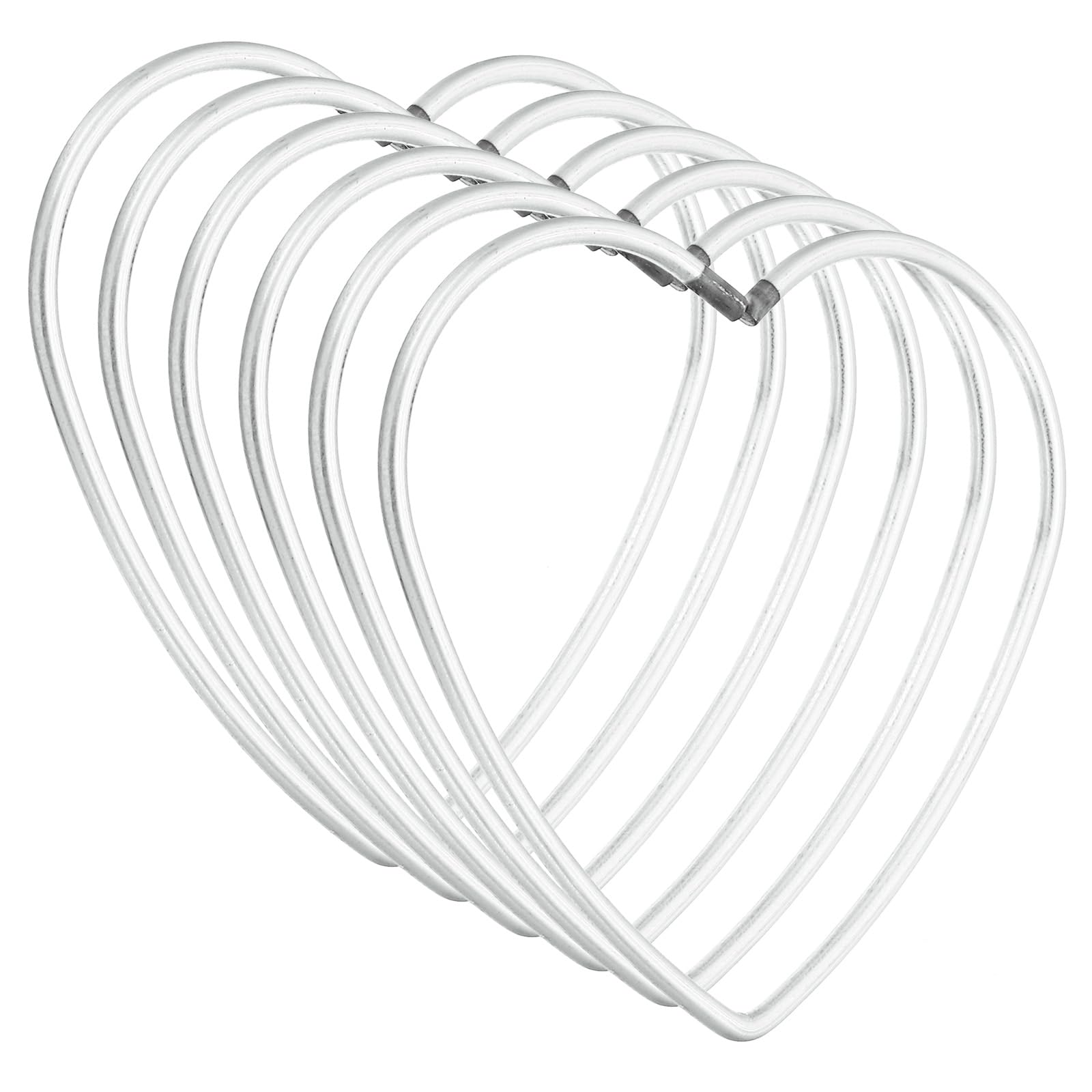 PATIKIL 3inch Dream Catcher Rings, 6 Pcs Metal Heart Shape Macrame Wreath Floral Ring Hoop for Home DIY Craft Wedding Wall Hanging Decorations, Silver — image 1