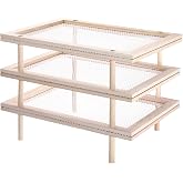 3 Set Large Pasta Drying Rack, Stackable Herb Dryer Rack with Mesh | 12.6" x 16.5" Wooden Flower Drying Storage for Pasta, Herb, Seed, Flower, Cook Gift, Convenient Daily Necessities